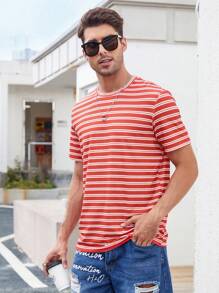 Manfinity Homme 男士條紋印花T恤