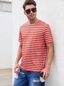 Manfinity Homme 男士條紋印花T恤