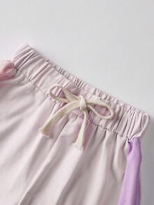 Bebé de color combinado Camiseta & con cordón delantero Shorts - Rosa - Ver 3