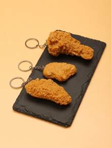 3 piezas Accesorio de bolso pollo frito en forma de dulce diseño - Amarillo - Ver 1