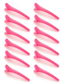 造型发夹，12个装防滑塑料鸭嘴形发夹，无痕发夹，适用于厚薄发质，无需加热即可卷发，卷发器，美发产品及配件，适用于理发店、美容院、返校季、旅行度假等场合，美发配件，卷发器，卷发产品，卷发器，美发工具，卷发卷发器