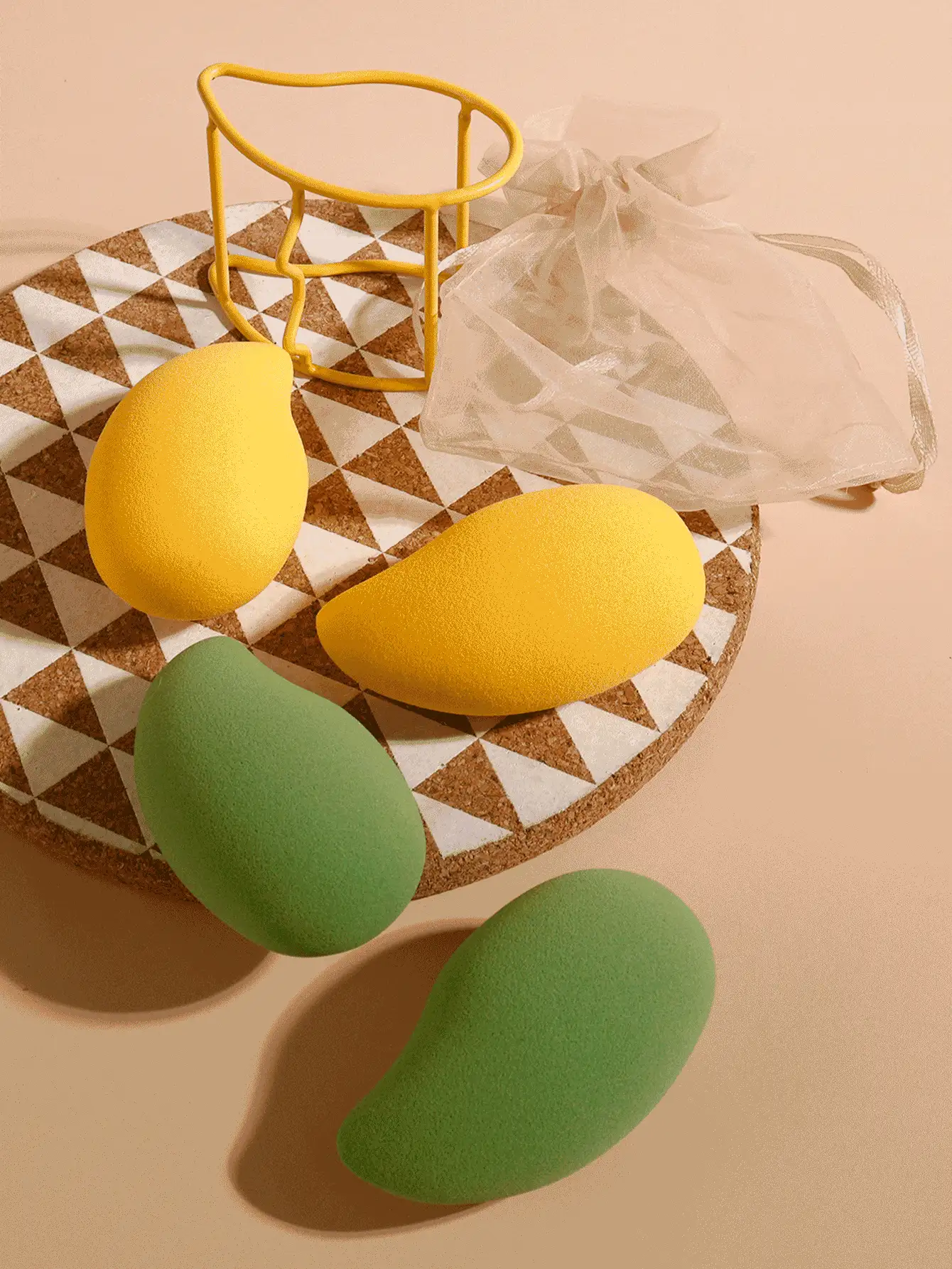 Trứng làm đẹp dùng khô ướt, 4 miếng mút trang điểm & giá đỡ cất giữ Bộ mút trang điểm mềm mại khi chạm vào - Nhiều màu - Xem 3