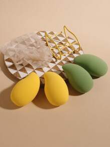 Trứng làm đẹp dùng khô ướt, 4 miếng mút trang điểm & giá đỡ cất giữ Bộ mút trang điểm mềm mại khi chạm vào - Nhiều màu - Xem 5