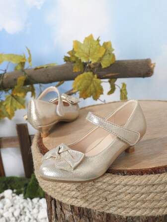 Flickor Rosett Dekor Metallic Party Mary Jane Flats