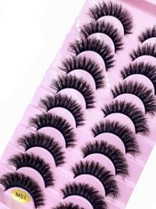 HBZGTLAD 假睫毛,人造假睫毛,20雙合成纖維纖維貓眼形狀超長睫毛延長禮品適合女士和女孩 - 黑色 - 查看 3