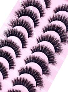 HBZGTLAD 假睫毛,人造假睫毛,20雙合成纖維纖維貓眼形狀超長睫毛延長禮品適合女士和女孩 - 黑色 - 查看 6