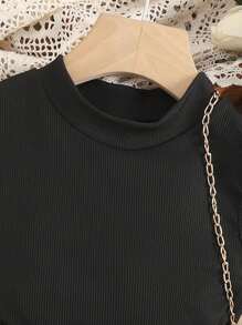 Tween Girl Mock Neck Tank Top & Flap Pocket Shorts Set - Multicolor - View 6