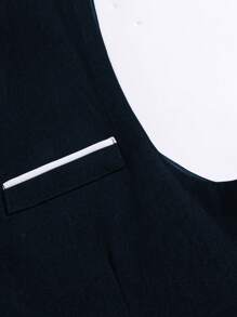 Manfinity Mode 男士1入組鏈條細節前排扣馬甲 - 藏蓝色 - 查看 5