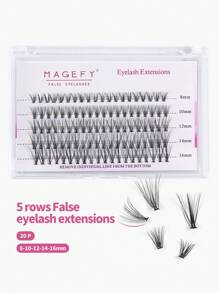 MAGEFY Người Cá Hình Cá Nhân Lông Mi Giả, 1 Hộp Sợi Hóa Học 8-16Mm Cây Nối Mi Lông Mi Giả Cụm Làn Mi Dành Cho Nữ - màu đen - Xem 1