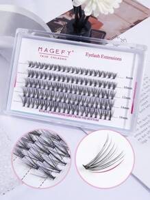 MAGEFY Người Cá Hình Cá Nhân Lông Mi Giả, 1 Hộp Sợi Hóa Học 8-16Mm Cây Nối Mi Lông Mi Giả Cụm Làn Mi Dành Cho Nữ - màu đen - Xem 2