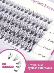 MAGEFY Người Cá Hình Cá Nhân Lông Mi Giả, 1 Hộp Sợi Hóa Học 8-16Mm Cây Nối Mi Lông Mi Giả Cụm Làn Mi Dành Cho Nữ - màu đen - Xem 6