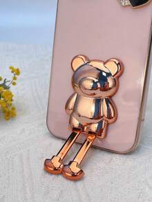 Vỏ điện thoại mạ có giá đỡ điện thoại thiết kế gấu - Hồng - Xem 7