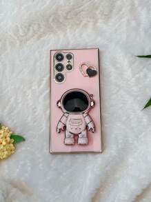 Funda para móvil con con diseño de astronauta Soporte - Rosa - Ver 3