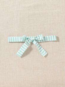 SHEIN Toddler Girls Striped Asymmetrical Neck Ruffle Hem Belted Dress - Green - View 7