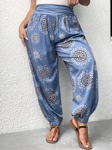 EMERY ROSE Quần Plus Size Xù Hoa Giải trí - Màu xanh lam - Xem 5