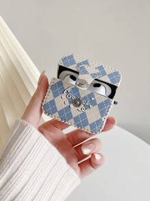 字母圖案個人電腦耳機殼適用於Airpods - 淺藍色 - 查看 5