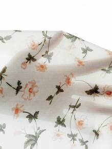 Bộ đồ PJ phía trước có họa tiết diềm xếp nếp / Bộ đồ ngủ Bộ màu trắng - trắng - Xem 6