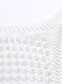 Manfinity Fever City Men Solid Pointelle Knit Top - White - View 6