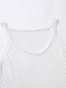 Manfinity Fever City Men Solid Pointelle Knit Top - White - View 5
