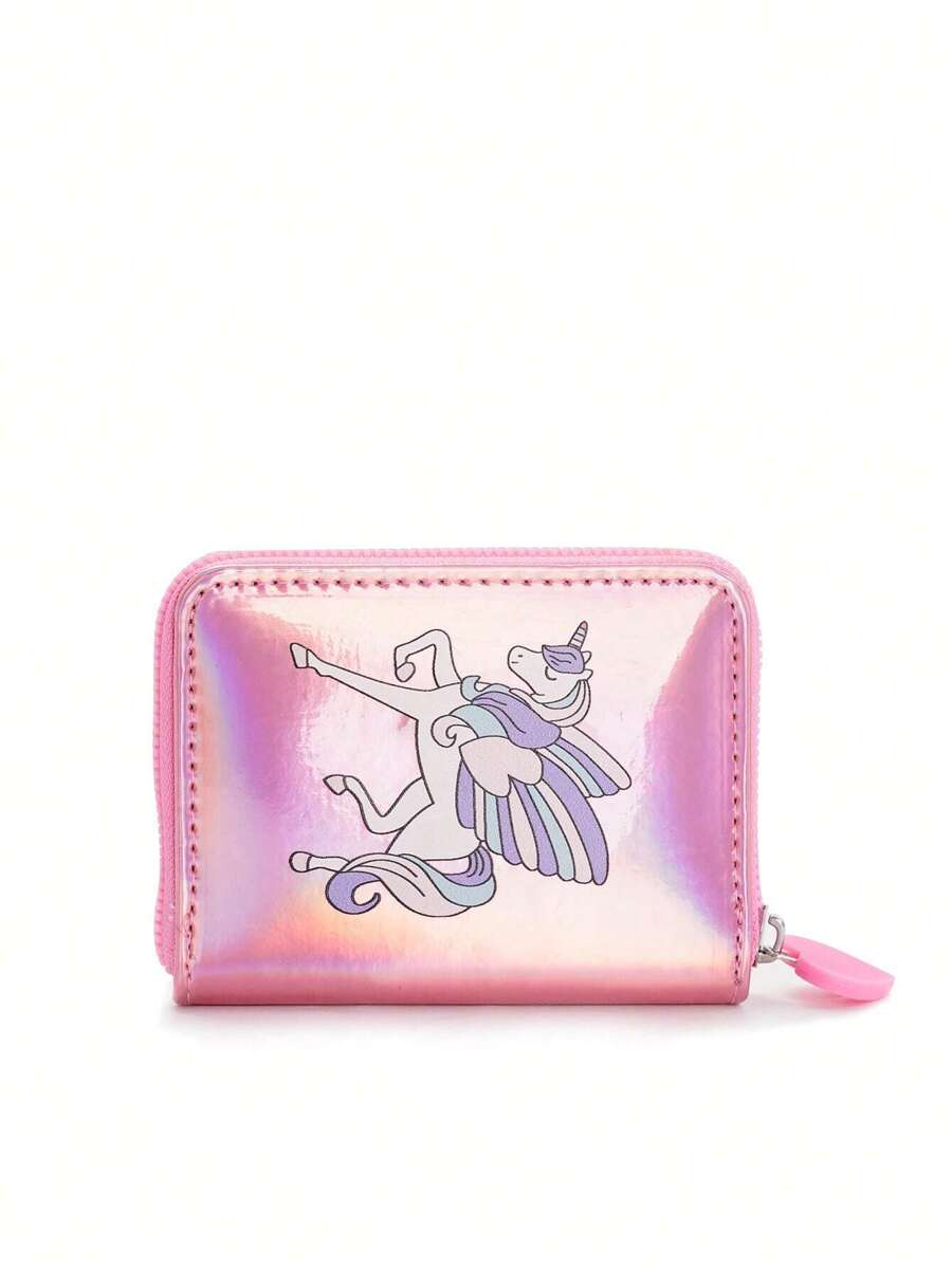 Cartoon Unicorn & Strawberry Pattern Cartoon Cat Cactus Pattern Card Holder Wallet