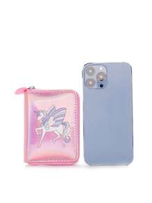 Cartoon Unicorn & Strawberry Pattern Cartoon Cat Cactus Pattern Card Holder Wallet
