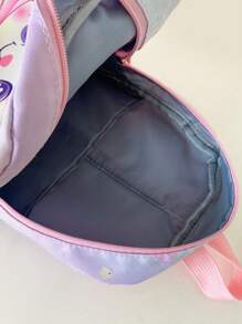 Chicas 1 pieza Mochila clásica con patrón de gato de dibujos animados cremallera para vida diaria - Multicolor - Ver 7