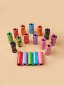 5 piezas bolsa de heces para mascota de color al azar con 1 pieza dispensador de bolsa - Multicolor - Ver 2