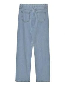 水洗直筒牛仔褲