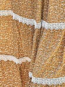 SHEIN VCAY Ditsy Floral Print Off Shoulder Guipure Lace Insert Dress - Multicolor - View 6