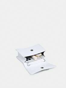 Bolsa cuadrada mini blanco con diseño de diamante de imitación de moda con top asa - Blanco - Ver 4