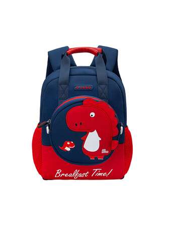 寶藍色超輕母包可愛卡通小恐龍超輕脊防水減負兒童背包適合學齡前兒童