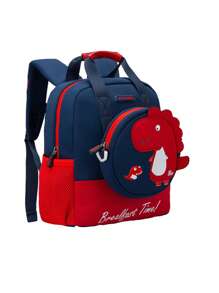 寶藍色超輕母包可愛卡通小恐龍超輕脊防水減負兒童背包適合學齡前兒童 - 寶藍色 - 查看 5