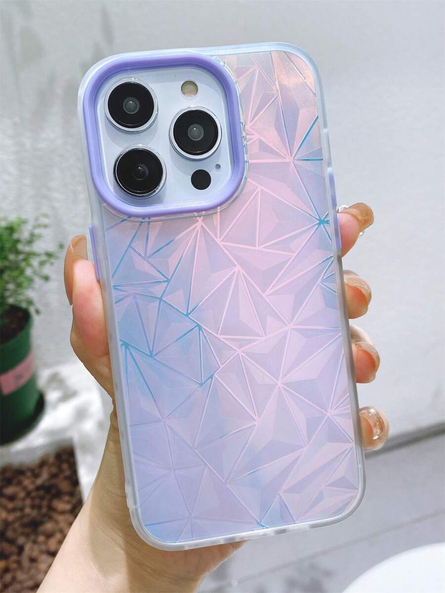 Funda para móvil con patrón geométrico láser - Morado - Ver 1