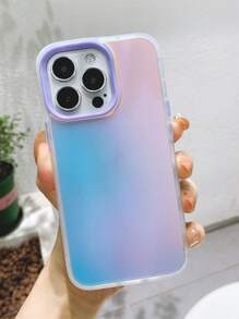 Funda de teléfono con efecto ombré láser en forma de manzana
