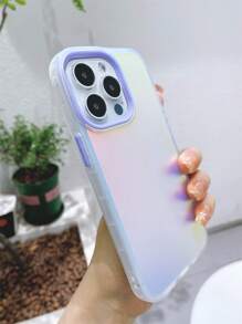 Funda de teléfono con efecto ombré láser en forma de manzana