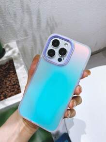 Funda de teléfono con efecto ombré láser en forma de manzana