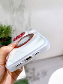 Vỏ điện thoại trong suốt tối giản từ tính - Đỏ - Xem 3