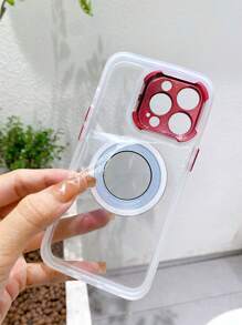 Vỏ điện thoại trong suốt tối giản từ tính - Đỏ - Xem 4