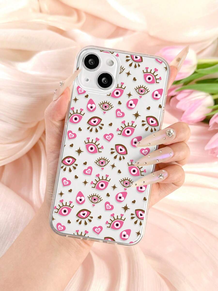 Ốp điện thoại trong suốt họa tiết mắt - Nhiều màu - Xem 1