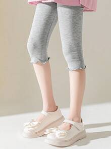2pairs Girls Frill Trim Solid Tights For Daily Life - Multicolor - View 2