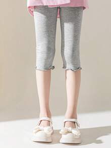 2pairs Girls Frill Trim Solid Tights For Daily Life - Multicolor - View 5