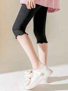 2pairs Girls Frill Trim Solid Tights For Daily Life - Multicolor - View 7