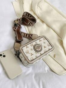 复古风格宽肩带迷你单肩包，颜色随机 - 彩色 - 查看 6