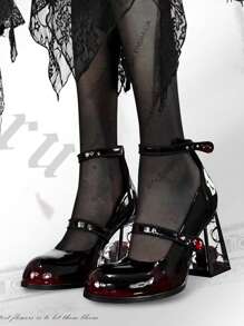 Women Minimalist Mary Jane Pumps, Chunky Heeled Fashion Pumps