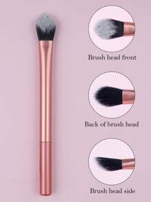 Minimalist Contour Brush, 1Pc Plastic Makeup Brush Cosmetic Brush Makeup Tools For Women,Foundation Brush,Concealer Brush,Blush Brush,Contour Brush,Blush Brush,Bronzer Brush,Powder Brush,Foundation Brush,Blush Brush - Orange - View 1