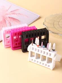 FULL BEAUTY 普通美甲鑽頭存儲盒支架，美甲工具存儲 1入組塑料 16 孔美甲工具收納盒可調節角度美甲鑽容器工具美甲 - 白色 - 查看 1