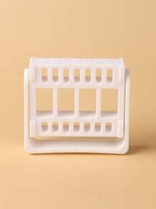 FULL BEAUTY 普通美甲鑽頭存儲盒支架，美甲工具存儲 1入組塑料 16 孔美甲工具收納盒可調節角度美甲鑽容器工具美甲 - 白色 - 查看 3