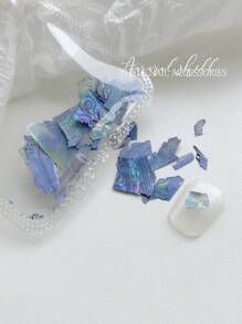 美甲裝飾，一袋極光深藍色虹彩貝殼片。復古韓式心形雷射藝術 Diy 適合女士、女孩、媽媽、姊妹、妻子、情人節等場合，適合美甲沙龍和美容院。 - 彩色 - 查看 7