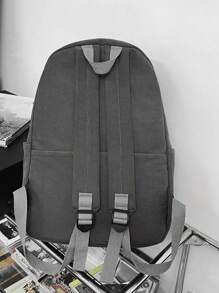 男士多功能背包带挂件，大容量简约学生单肩包趣味礼物旅行圣诞节节日感恩节礼物度假徒步旅行男士礼物笔记本电脑冬季多功能户外便携时尚休闲爸爸礼物男友礼物胸包侧包挎包皮包大学包 - 灰色 - 查看 3