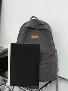 男士多功能背包带挂件，大容量简约学生单肩包趣味礼物旅行圣诞节节日感恩节礼物度假徒步旅行男士礼物笔记本电脑冬季多功能户外便携时尚休闲爸爸礼物男友礼物胸包侧包挎包皮包大学包 - 灰色 - 查看 4